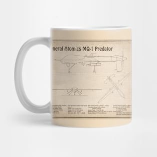 General Atomics MQ-1 Predator - Airplane Blueprint Plans - SD Mug